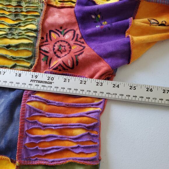 Rising International Jacket Womens 3X Multicolor Patchwork Hooded Boho Hippie - Picture 5 of 6